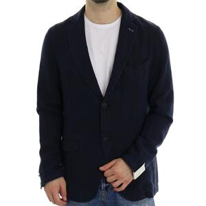 GIACCA IN MISTO LINO BLU